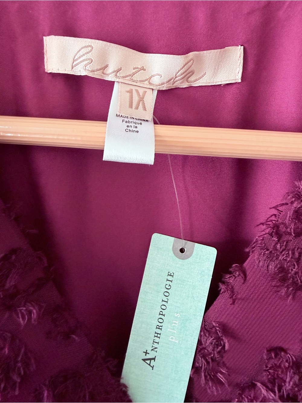 Hutch ANTHROPOLOGIE Wine Textured Wrap Maxi Dress - Picture 3 of 9